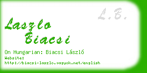 laszlo biacsi business card