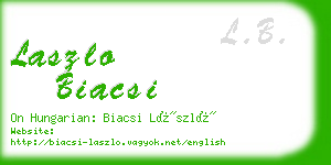 laszlo biacsi business card